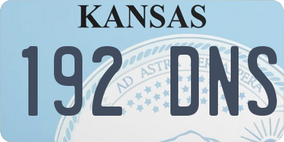 KS license plate 192DNS