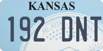 KS license plate 192DNT