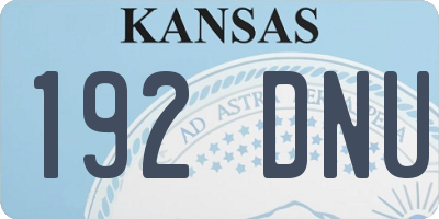 KS license plate 192DNU
