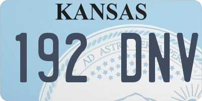 KS license plate 192DNV