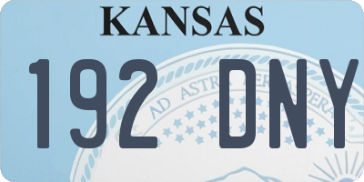 KS license plate 192DNY