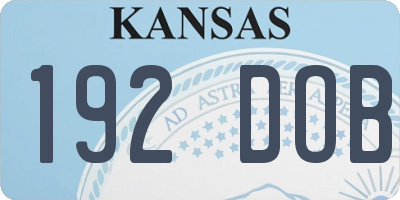 KS license plate 192DOB