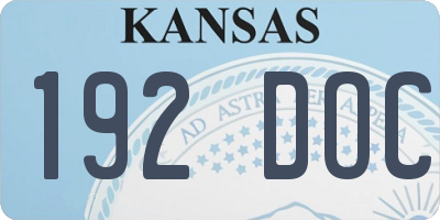 KS license plate 192DOC