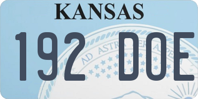KS license plate 192DOE