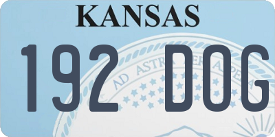 KS license plate 192DOG
