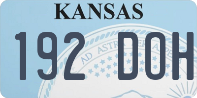 KS license plate 192DOH