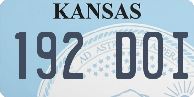 KS license plate 192DOI