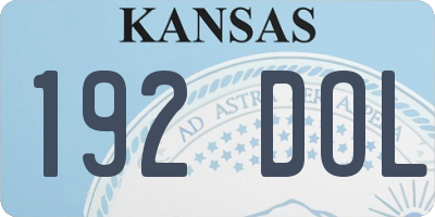 KS license plate 192DOL