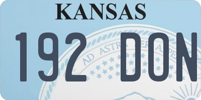 KS license plate 192DON