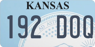 KS license plate 192DOQ