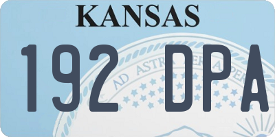 KS license plate 192DPA