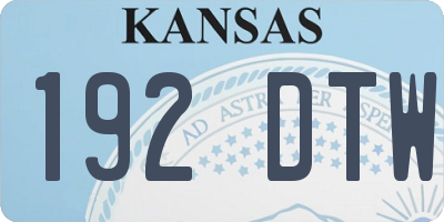 KS license plate 192DTW
