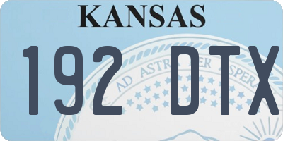 KS license plate 192DTX