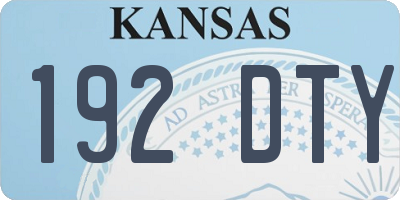 KS license plate 192DTY