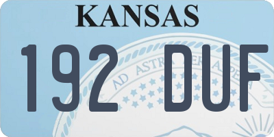 KS license plate 192DUF