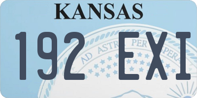 KS license plate 192EXI