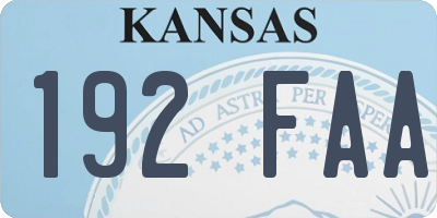 KS license plate 192FAA