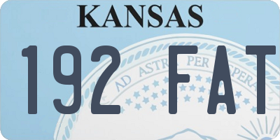 KS license plate 192FAT