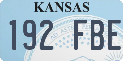 KS license plate 192FBE