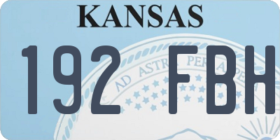 KS license plate 192FBH