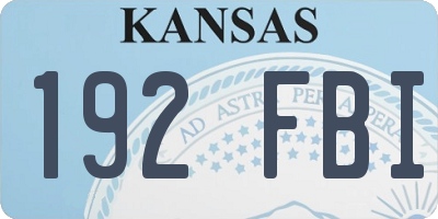 KS license plate 192FBI