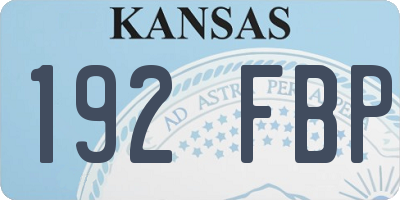 KS license plate 192FBP