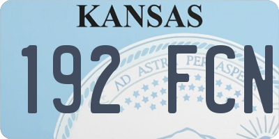 KS license plate 192FCN