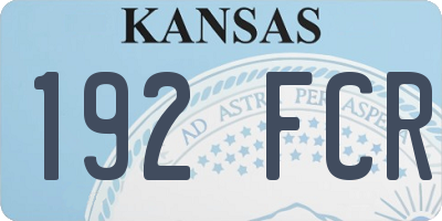KS license plate 192FCR