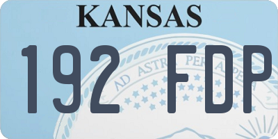 KS license plate 192FDP