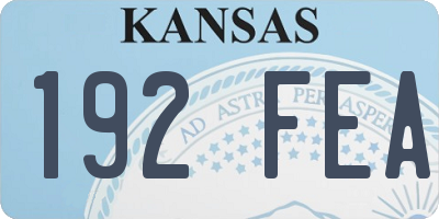 KS license plate 192FEA