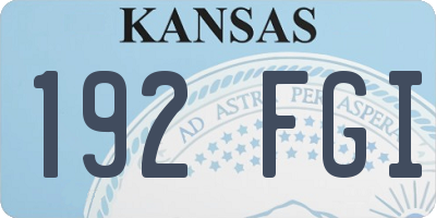 KS license plate 192FGI