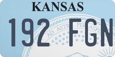 KS license plate 192FGN