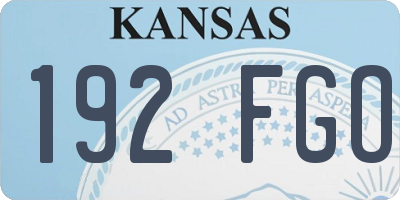 KS license plate 192FGO