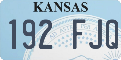 KS license plate 192FJQ