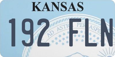 KS license plate 192FLN