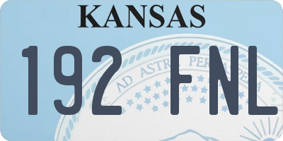 KS license plate 192FNL