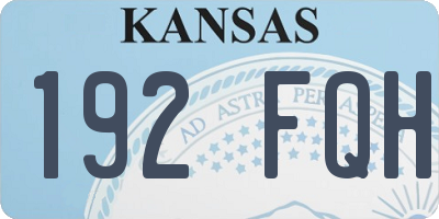 KS license plate 192FQH
