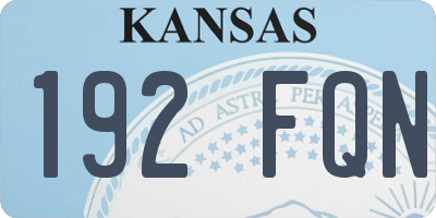 KS license plate 192FQN