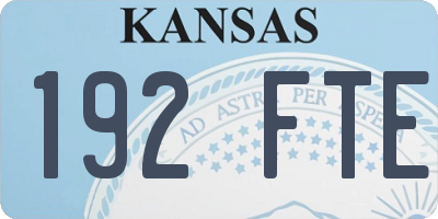 KS license plate 192FTE