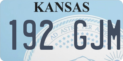 KS license plate 192GJM