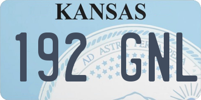 KS license plate 192GNL
