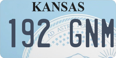 KS license plate 192GNM