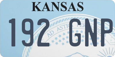KS license plate 192GNP