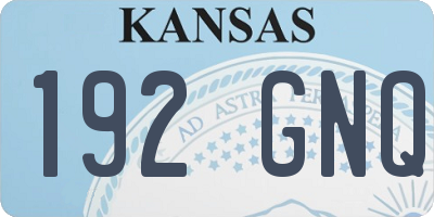 KS license plate 192GNQ