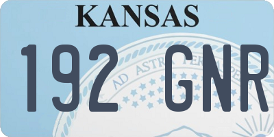 KS license plate 192GNR
