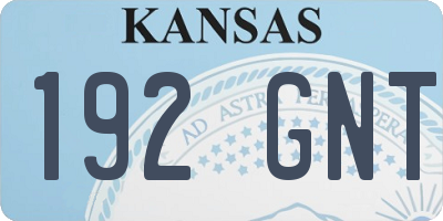 KS license plate 192GNT