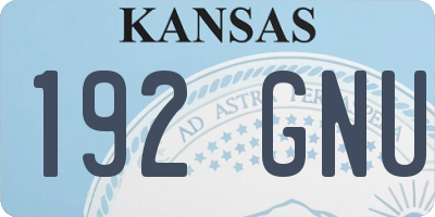 KS license plate 192GNU