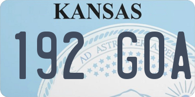 KS license plate 192GOA