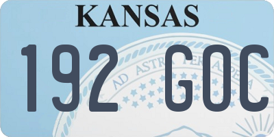 KS license plate 192GOC