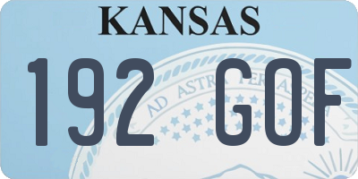KS license plate 192GOF